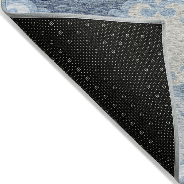 HomeRoots 5' Stylish Sky Blue Gray Ivory Trellis Indoor Outdoor Area Rug - Durable, Washable, Versatile Design 8' X 10' 592050