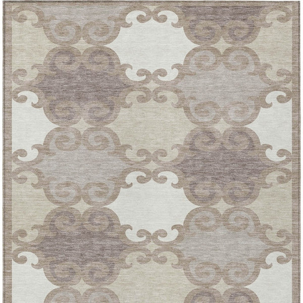 HomeRoots 5' Stylish Trellis Washable Area Rug for Indoor and Outdoor Spaces – Durable, Easy-Care Design! 5' X 8' 592054