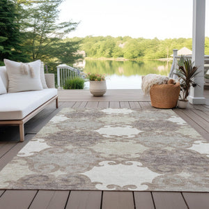 HomeRoots 5' Stylish Trellis Washable Area Rug for Indoor and Outdoor Spaces – Durable, Easy-Care Design! 5' X 8' 592054