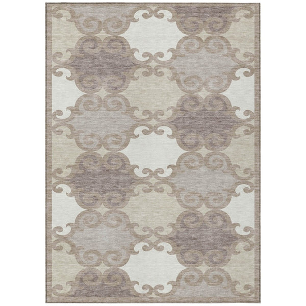 HomeRoots 5' Stylish Trellis Washable Area Rug for Indoor and Outdoor Spaces – Durable, Easy-Care Design! 8' X 10' 592056