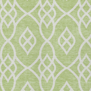 Homeroots 3' Artichoke Green And Ivory Trellis Washable Rug For Indoor Outdoor Spaces - Durable And Stylish! 3' X 5' Polyester 592065
