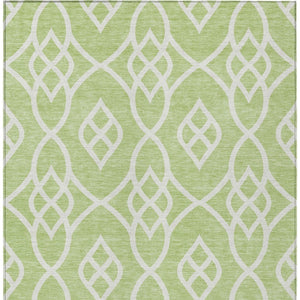 Homeroots 3' Artichoke Green And Ivory Trellis Washable Rug For Indoor Outdoor Spaces - Durable And Stylish! 5' X 8' Polyester 592066