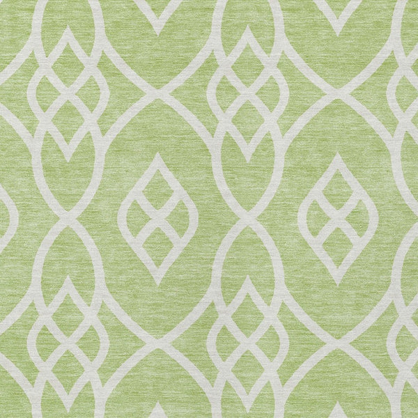 Homeroots 3' Artichoke Green And Ivory Trellis Washable Rug For Indoor Outdoor Spaces - Durable And Stylish! 5' X 8' Polyester 592066