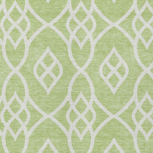 Homeroots 3' Artichoke Green And Ivory Trellis Washable Rug For Indoor Outdoor Spaces - Durable And Stylish! 8' X 10' Polyester 592068