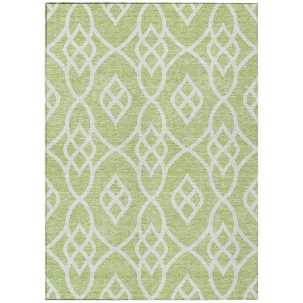 HomeRoots 9' Elegant Artichoke Green and Ivory Trellis Washable Area Rug for Indoor and Outdoor Spaces 9' X 12' 592069