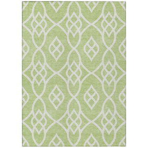 HomeRoots 9' Elegant Artichoke Green and Ivory Trellis Washable Area Rug for Indoor and Outdoor Spaces 9' X 12' 592069