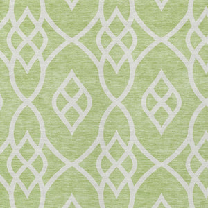 Homeroots 3' Artichoke Green And Ivory Trellis Washable Rug For Indoor Outdoor Spaces - Durable And Stylish! 9' X 12' Polyester 592069