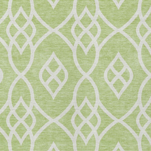 Homeroots 3' Artichoke Green And Ivory Trellis Washable Rug For Indoor Outdoor Spaces - Durable And Stylish! 10' X 14' Polyester 592070