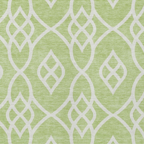 Homeroots 3' Artichoke Green And Ivory Trellis Washable Rug For Indoor Outdoor Spaces - Durable And Stylish! 10' X 14' Polyester 592070