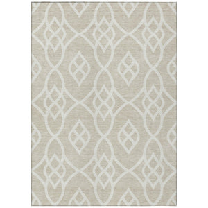 HomeRoots 5' Timeless Beige and Ivory Trellis Rug – Washable, Durable Indoor-Outdoor Area Rug for Any Space 5' X 8' 592072