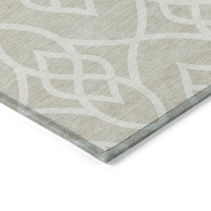 Homeroots 3' Artichoke Green And Ivory Trellis Washable Rug For Indoor Outdoor Spaces - Durable And Stylish! 5' X 8' Polyester 592072