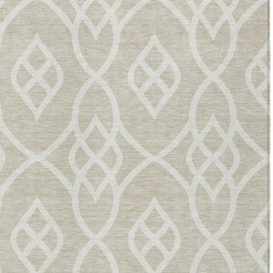 Homeroots 3' Artichoke Green And Ivory Trellis Washable Rug For Indoor Outdoor Spaces - Durable And Stylish! 5' X 8' Polyester 592072