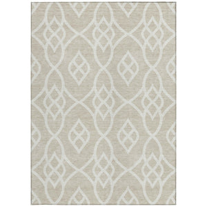 Homeroots 3' Artichoke Green And Ivory Trellis Washable Rug For Indoor Outdoor Spaces - Durable And Stylish! 9' X 12' Polyester 592075