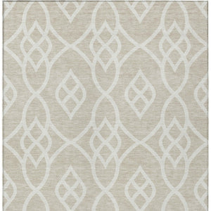 Homeroots 3' Artichoke Green And Ivory Trellis Washable Rug For Indoor Outdoor Spaces - Durable And Stylish! 10' X 14' Polyester 592076