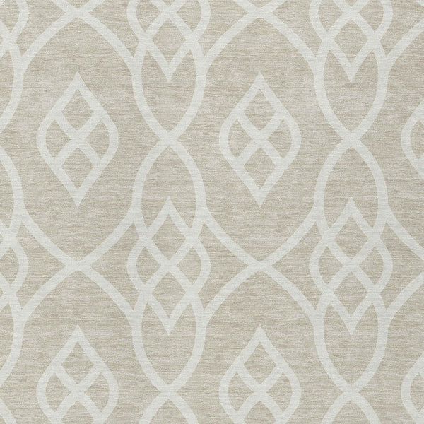 Homeroots 3' Artichoke Green And Ivory Trellis Washable Rug For Indoor Outdoor Spaces - Durable And Stylish! 10' X 14' Polyester 592076