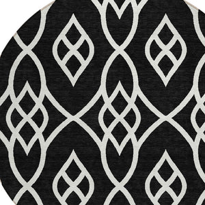 Homeroots 3' Artichoke Green And Ivory Trellis Washable Rug For Indoor Outdoor Spaces - Durable And Stylish! 8' Round Polyester 592079