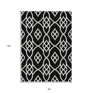 Homeroots 3' Artichoke Green And Ivory Trellis Washable Rug For Indoor Outdoor Spaces - Durable And Stylish! 8' X 10' Polyester 592080
