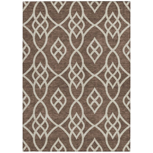 Homeroots 3' Artichoke Green And Ivory Trellis Washable Rug For Indoor Outdoor Spaces - Durable And Stylish! 5' X 8' Polyester 592084