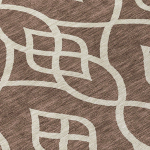 Homeroots 3' Artichoke Green And Ivory Trellis Washable Rug For Indoor Outdoor Spaces - Durable And Stylish! 8' Round Polyester 592085