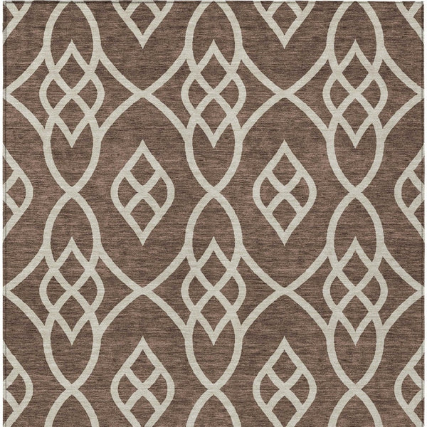 Homeroots 3' Artichoke Green And Ivory Trellis Washable Rug For Indoor Outdoor Spaces - Durable And Stylish! 8' X 10' Polyester 592086