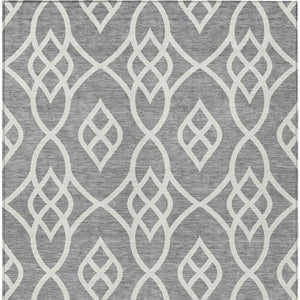 Homeroots 3' Artichoke Green And Ivory Trellis Washable Rug For Indoor Outdoor Spaces - Durable And Stylish! 3' X 5' Polyester 592095