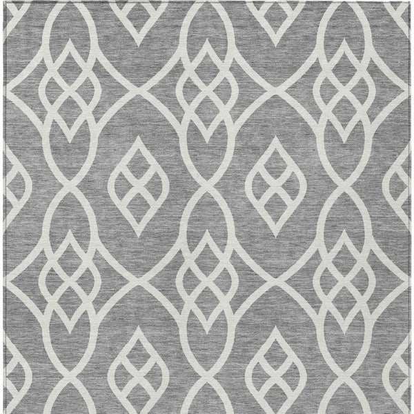 Homeroots 3' Artichoke Green And Ivory Trellis Washable Rug For Indoor Outdoor Spaces - Durable And Stylish! 3' X 5' Polyester 592095