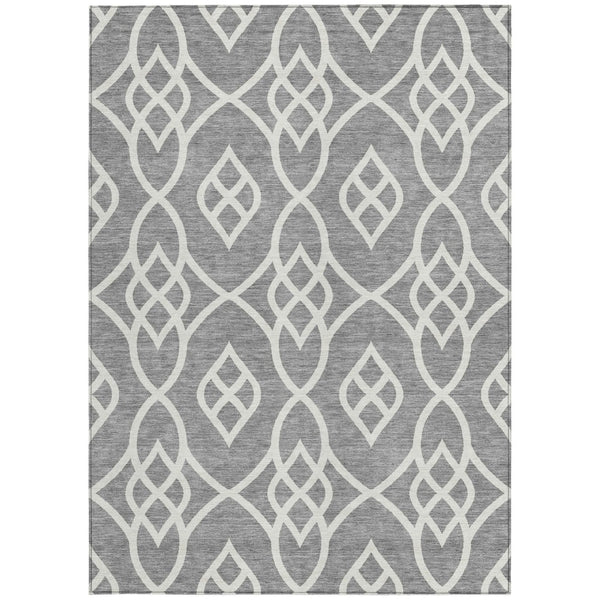 Homeroots 3' Artichoke Green And Ivory Trellis Washable Rug For Indoor Outdoor Spaces - Durable And Stylish! 8' X 10' Polyester 592098