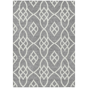 HomeRoots 9' Gray and Ivory Trellis Area Rug – Durable, Washable Indoor/Outdoor Design for Homes with Kids & Pets 9' X 12' 592099