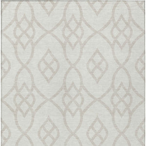 Homeroots 3' Artichoke Green And Ivory Trellis Washable Rug For Indoor Outdoor Spaces - Durable And Stylish! 3' X 5' Polyester 592101