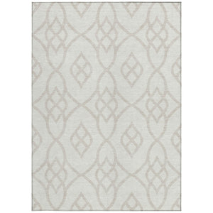 Homeroots 3' Artichoke Green And Ivory Trellis Washable Rug For Indoor Outdoor Spaces - Durable And Stylish! 8' X 10' Polyester 592104