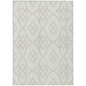 HomeRoots 5' Ivory and Gray Trellis Area Rug – Stylish, Washable Indoor/Outdoor Carpet for High-Traffic Spaces 8' X 10' 592104