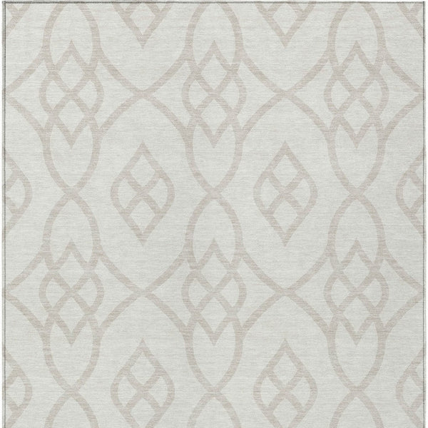 Homeroots 3' Artichoke Green And Ivory Trellis Washable Rug For Indoor Outdoor Spaces - Durable And Stylish! 9' X 12' Polyester 592105