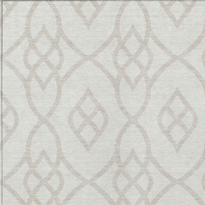 Homeroots 3' Artichoke Green And Ivory Trellis Washable Rug For Indoor Outdoor Spaces - Durable And Stylish! 10' X 14' Polyester 592106