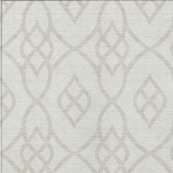 Homeroots 3' Artichoke Green And Ivory Trellis Washable Rug For Indoor Outdoor Spaces - Durable And Stylish! 10' X 14' Polyester 592106