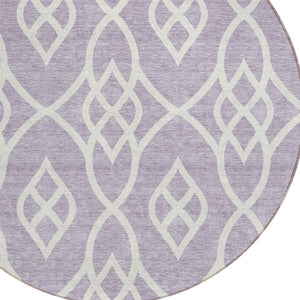 Homeroots 3' Artichoke Green And Ivory Trellis Washable Rug For Indoor Outdoor Spaces - Durable And Stylish! 8' Round Polyester 592109