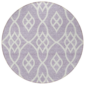 Homeroots 3' Artichoke Green And Ivory Trellis Washable Rug For Indoor Outdoor Spaces - Durable And Stylish! 8' Round Polyester 592109