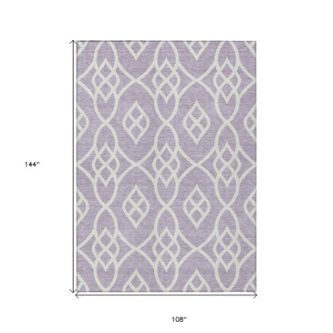 Homeroots 3' Artichoke Green And Ivory Trellis Washable Rug For Indoor Outdoor Spaces - Durable And Stylish! 9' X 12' Polyester 592111