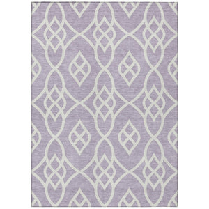 HomeRoots 9' Durable Lavender and Ivory Trellis Area Rug - Machine Washable for Indoor and Outdoor Use 9' X 12' 592111