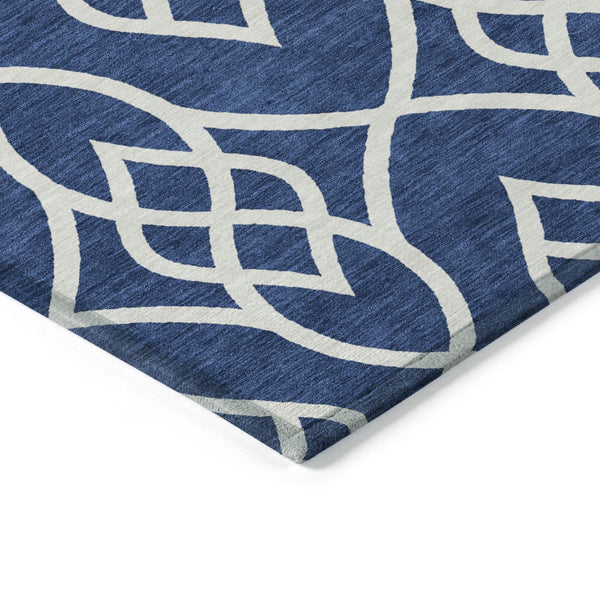 Homeroots 3' Artichoke Green And Ivory Trellis Washable Rug For Indoor Outdoor Spaces - Durable And Stylish! 3' X 5' Polyester 592113