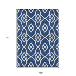 Homeroots 3' Artichoke Green And Ivory Trellis Washable Rug For Indoor Outdoor Spaces - Durable And Stylish! 9' X 12' Polyester 592117