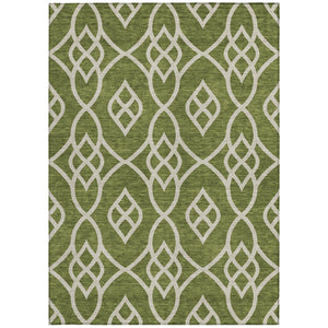 Homeroots 3' Artichoke Green And Ivory Trellis Washable Rug For Indoor Outdoor Spaces - Durable And Stylish! 10' X 14' Polyester 592124