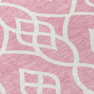 Homeroots 3' Artichoke Green And Ivory Trellis Washable Rug For Indoor Outdoor Spaces - Durable And Stylish! 8' Round Polyester 592127