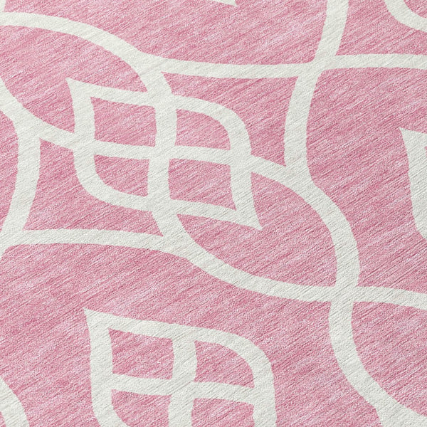 Homeroots 3' Artichoke Green And Ivory Trellis Washable Rug For Indoor Outdoor Spaces - Durable And Stylish! 8' Round Polyester 592127