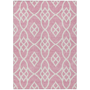 HomeRoots 9' Pink and Ivory Trellis Area Rug – Stylish, Washable, Durable for Indoor and Outdoor Living Spaces 9' X 12' 592129