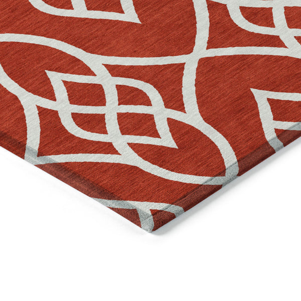 Homeroots 3' Artichoke Green And Ivory Trellis Washable Rug For Indoor Outdoor Spaces - Durable And Stylish! 8' X 10' Polyester 592134