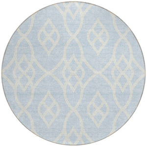 Homeroots 3' Artichoke Green And Ivory Trellis Washable Rug For Indoor Outdoor Spaces - Durable And Stylish! 8' Round Polyester 592139