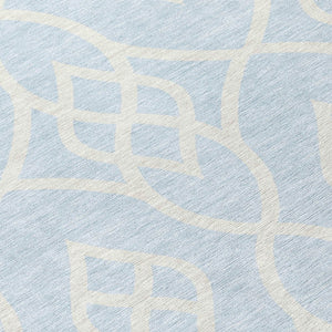 Homeroots 3' Artichoke Green And Ivory Trellis Washable Rug For Indoor Outdoor Spaces - Durable And Stylish! 8' Round Polyester 592139