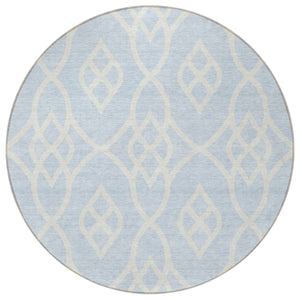 Homeroots 3' Artichoke Green And Ivory Trellis Washable Rug For Indoor Outdoor Spaces - Durable And Stylish! 8' Round Polyester 592139