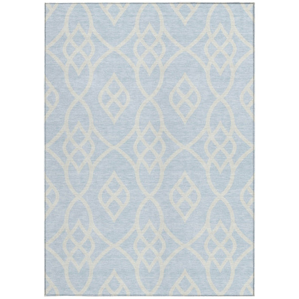Homeroots 3' Artichoke Green And Ivory Trellis Washable Rug For Indoor Outdoor Spaces - Durable And Stylish! 9' X 12' Polyester 592141