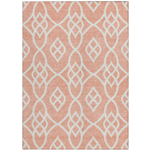 Homeroots 3' Artichoke Green And Ivory Trellis Washable Rug For Indoor Outdoor Spaces - Durable And Stylish! 5' X 8' Polyester 592144